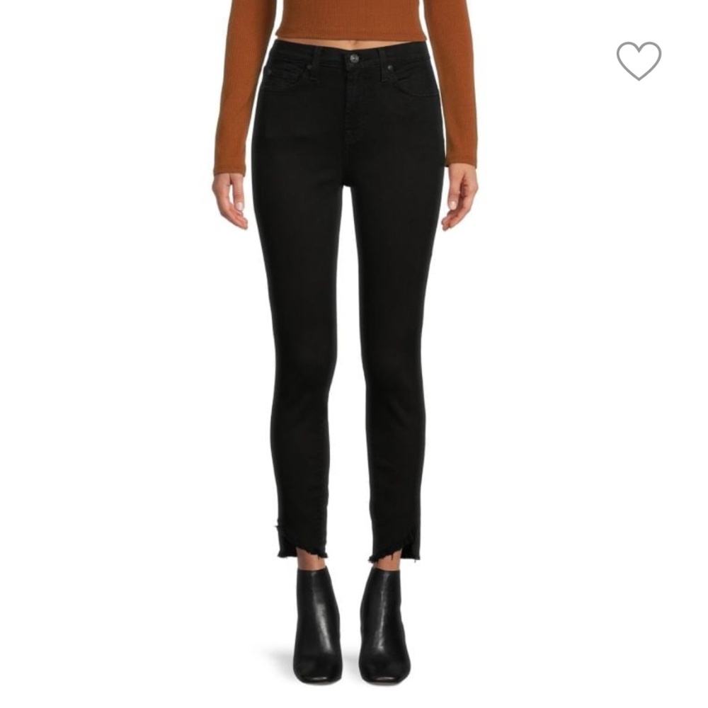 7 For All Mankind: frayed skinny ankle jeans